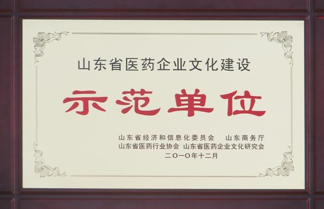 山東省醫(yī)藥企業(yè)文化建設(shè)示范單位